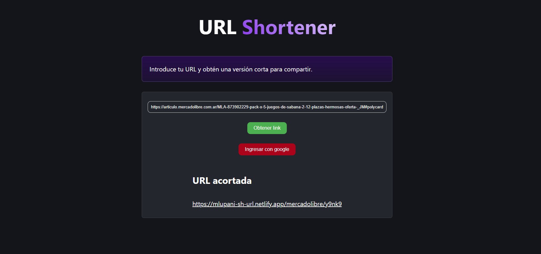 Acortador de URL